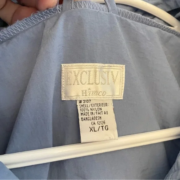 Vintage “Exclusiv” Light Blue Nylon Jacket w Toggle Cinched Waist **Like New - Picture 7 of 15